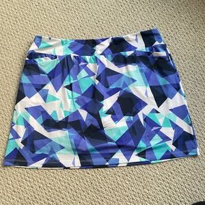 Tail White Label Abstract Geometric Blue Moisture Wicking Tennis Skort